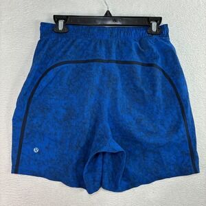 Lululemon Pace Breaker Shorts Men M Blue Marble Linerless Run Training LM7AGXS